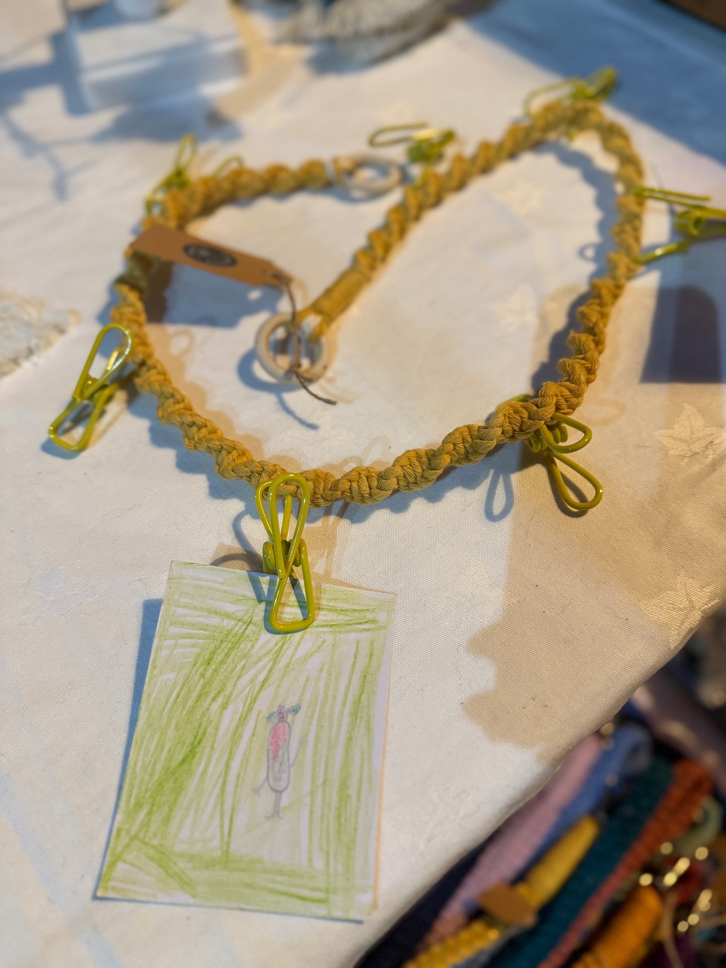 Display garland with clips