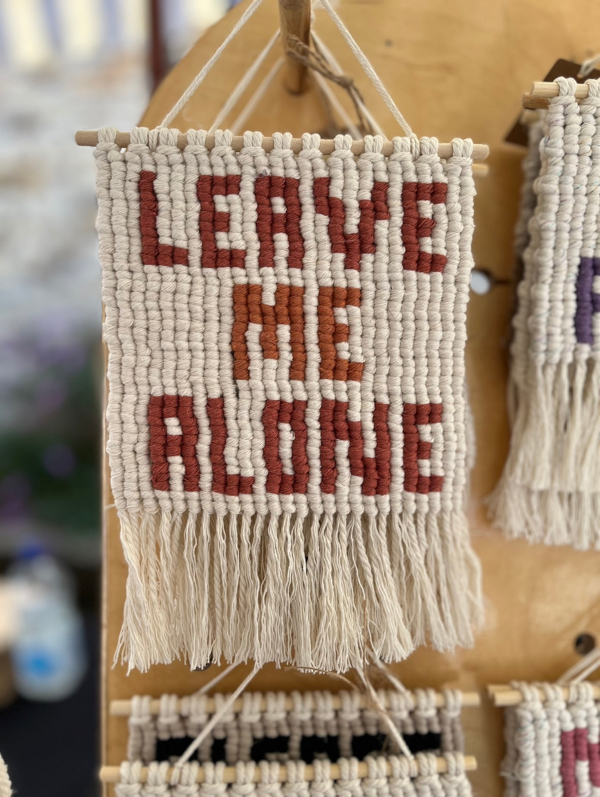 Leave me Alone wall hanging