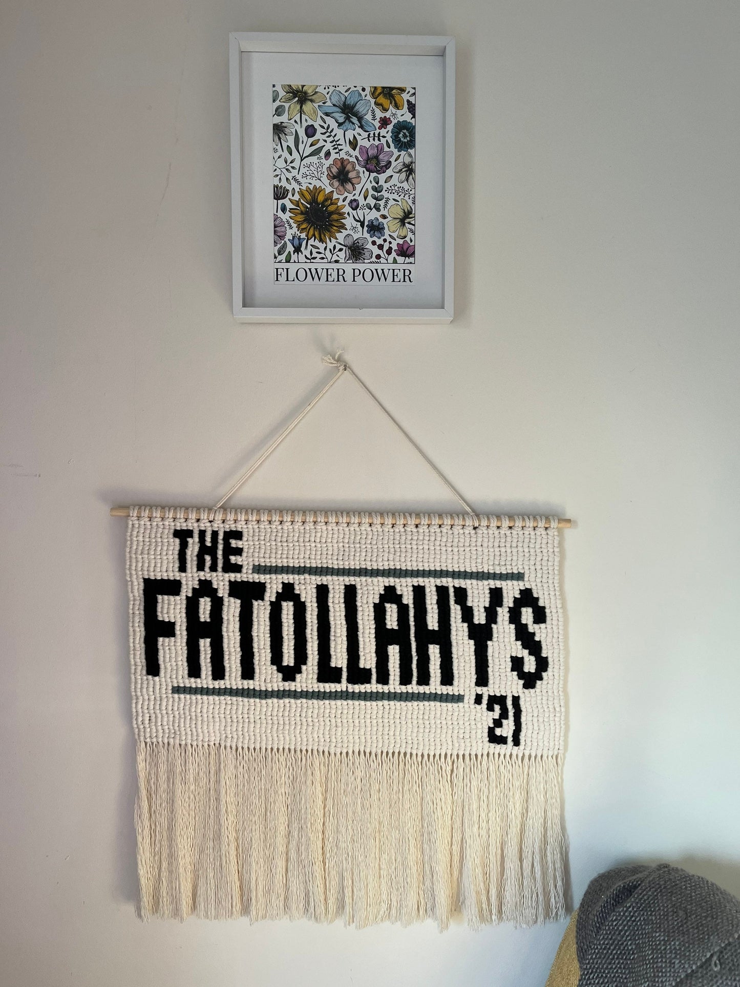 Macrame Custom surname wall hanging - newlywed