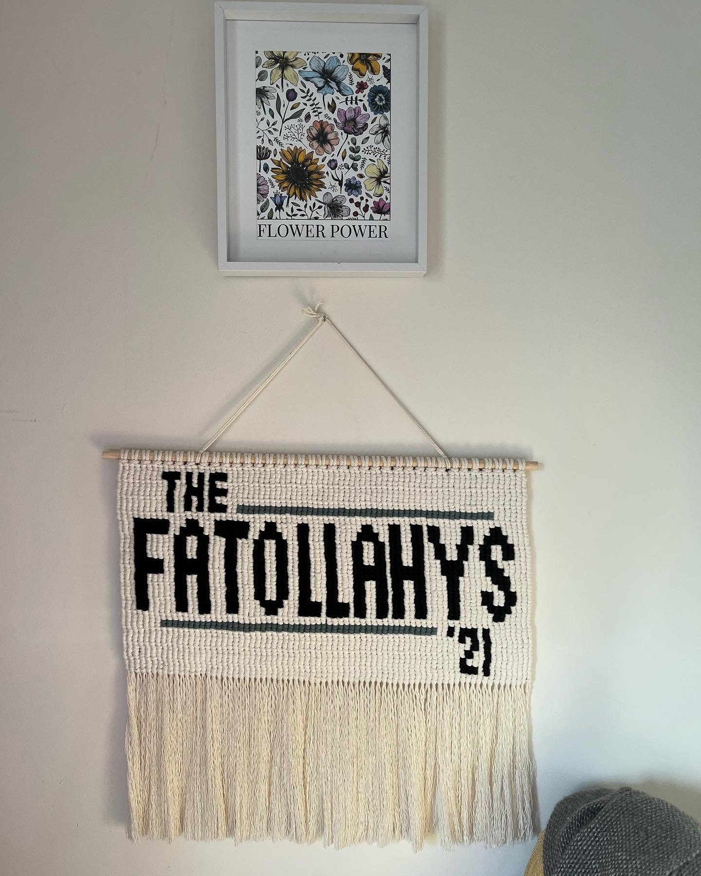 Macrame Custom surname wall hanging - newlywed