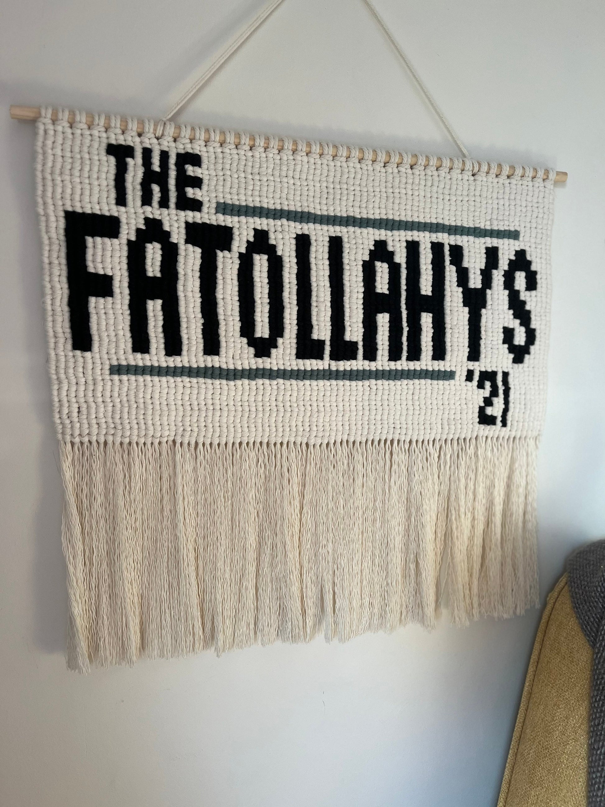 Macrame Custom surname wall hanging - newlywed