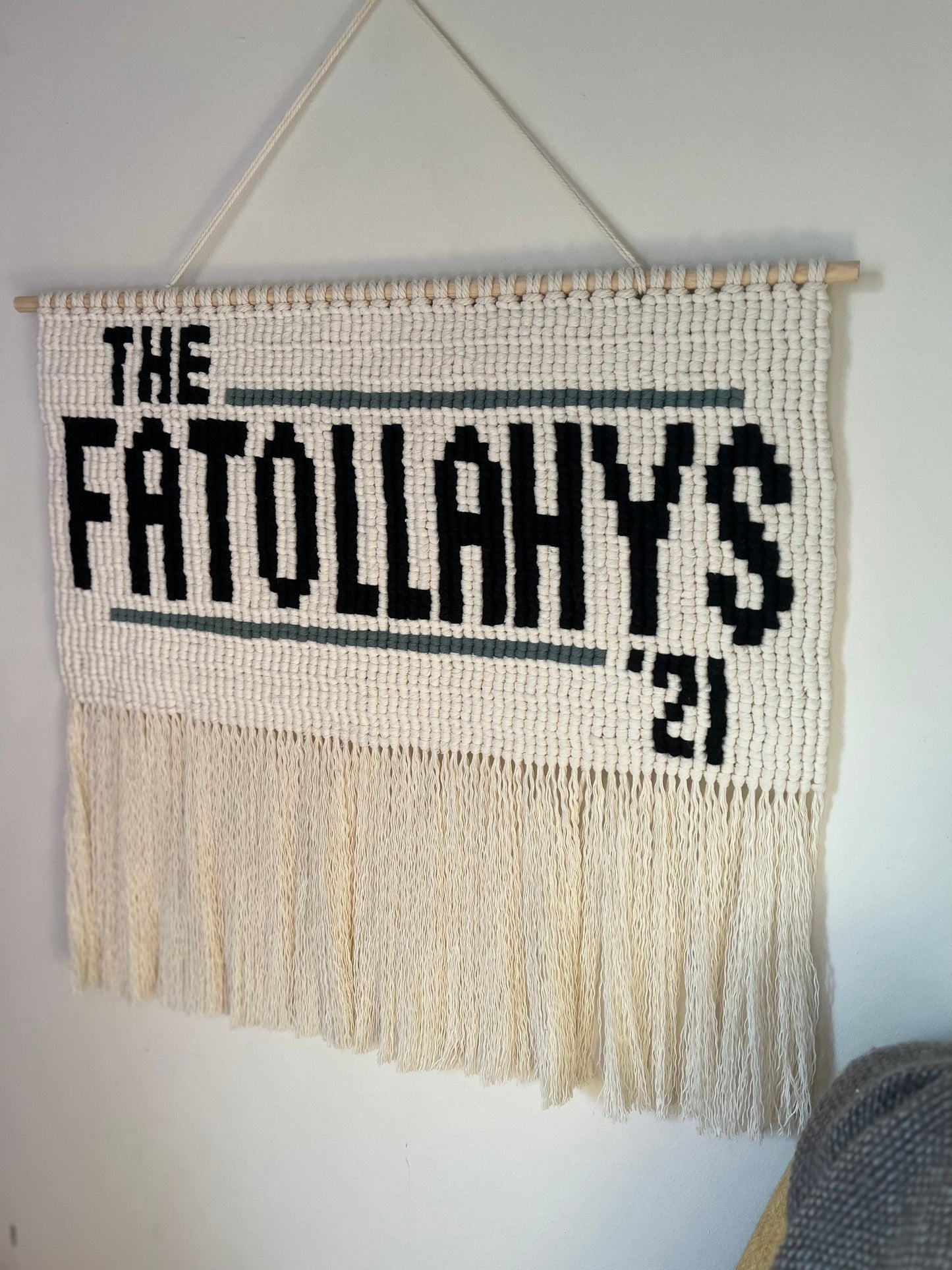 Macrame Custom surname wall hanging - newlywed